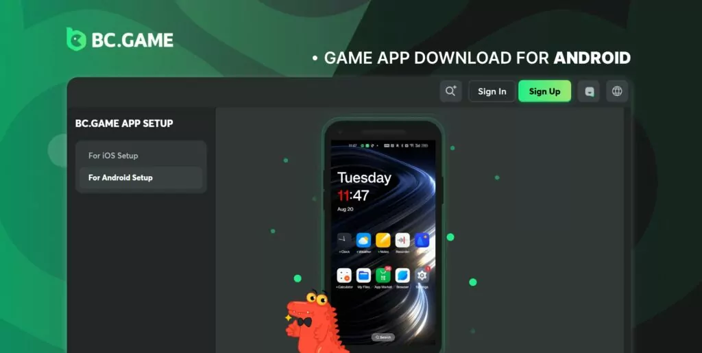 The BC game app is still under development for Android