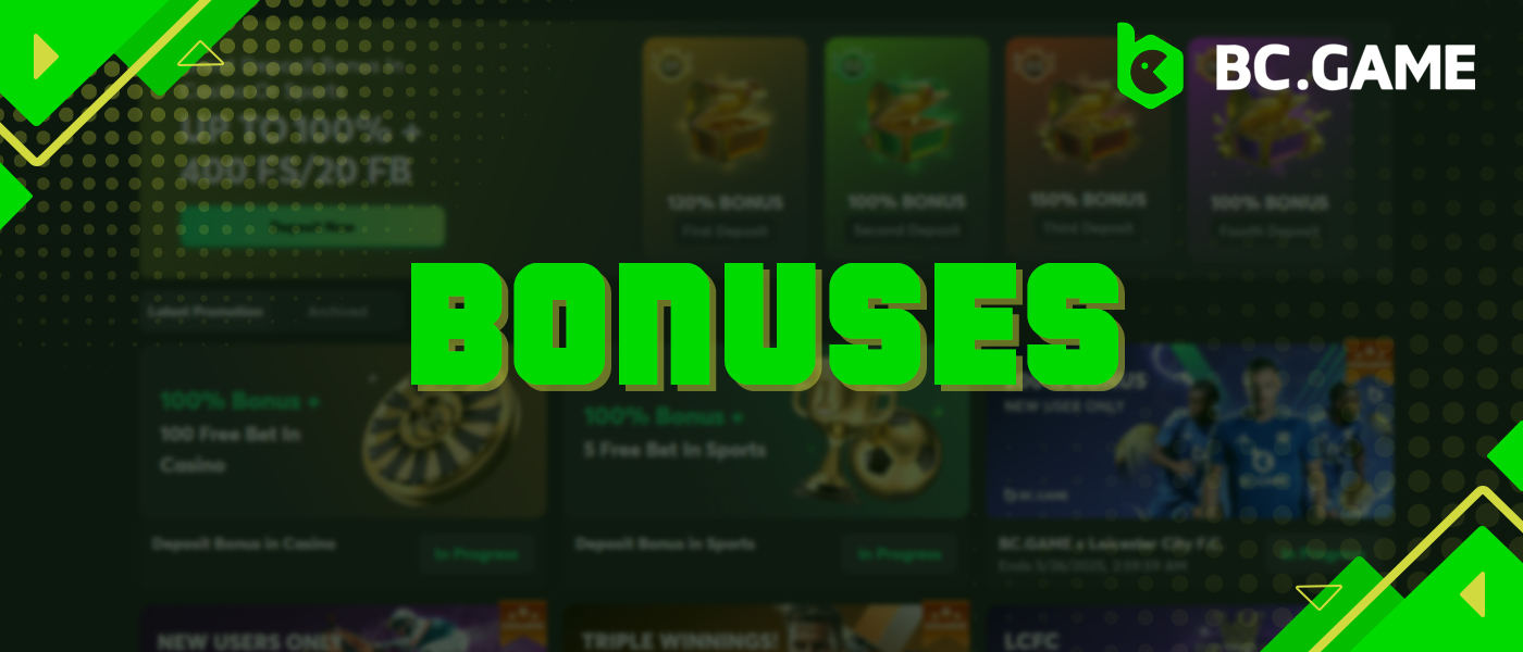 Promotions and bonuses for new and already registered users on BC Game